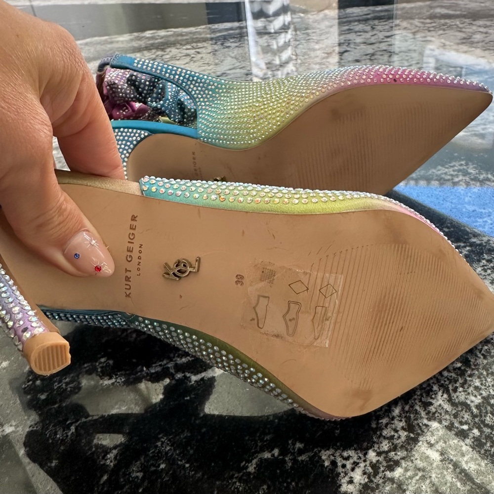 Kurt Geiger Rainbow Rhinestone Pumps 9 NWOT - Picture 6 of 7